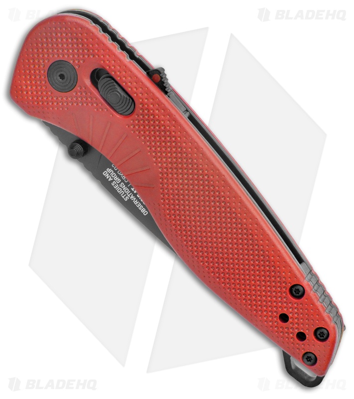 SOG Aegis AT Tanto AT-XR Lock Knife Red GRN w/Safety (3.1" Black)