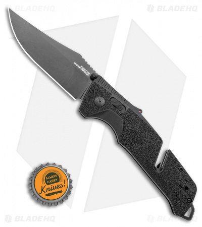 SOG Trident AT-XR Lock Knife Blackout Clip Point (3.7" Black)