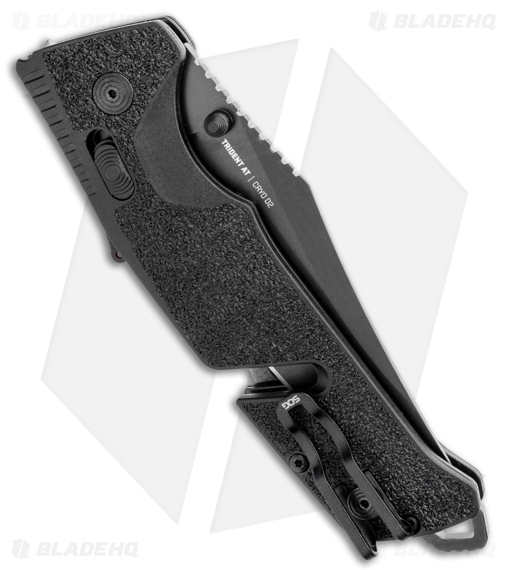 SOG Trident AT-XR Lock Knife Blackout Clip Point (3.7" Black)