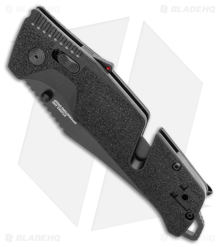SOG Trident AT-XR Lock Knife Blackout Clip Point (3.7" Black)