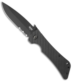 Southern Grind Bad Monkey Drop Point Knife w/ Emerson Wave (4" Black Serr)