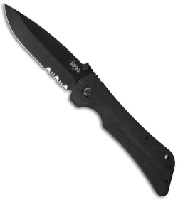 Southern Grind Bad Monkey Drop Point Knife Black G-10 (4" Black Serr)