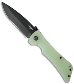 Southern Grind Bad Monkey Drop Point Knife Jade Ghost Green G-10 (4" Black)