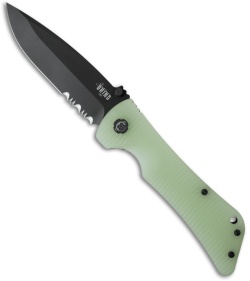 Southern Grind Bad Monkey Drop Point Knife Jade Ghost Green G-10 (4" Black Serr)