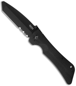 Southern Grind Bad Monkey Tanto Knife Black G-10 (3.8" Black Serr)