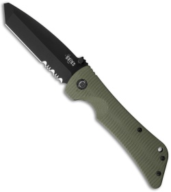 Southern Grind Bad Monkey Tanto Knife OD Green G-10 (3.8" Black Serr)