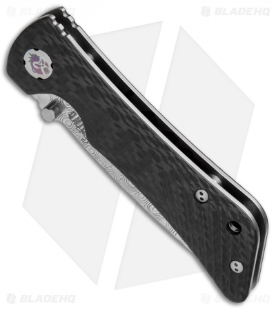 Southern Grind Spider Monkey Liner Lock Knife Carbon Fiber (3.25" Damascus)