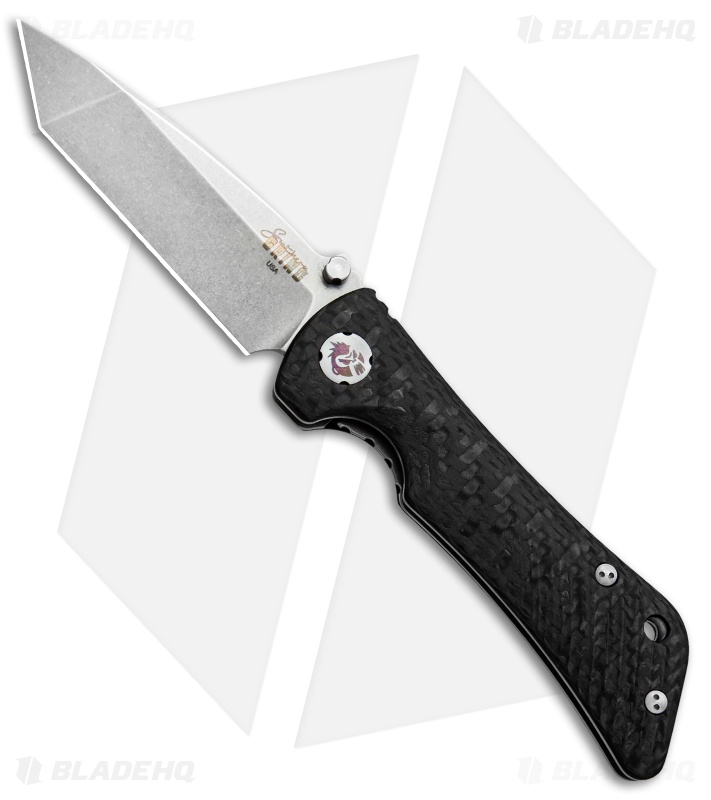 Southern Grind Spider Monkey Tanto Liner Lock Knife CF (3.25" Stonewash)