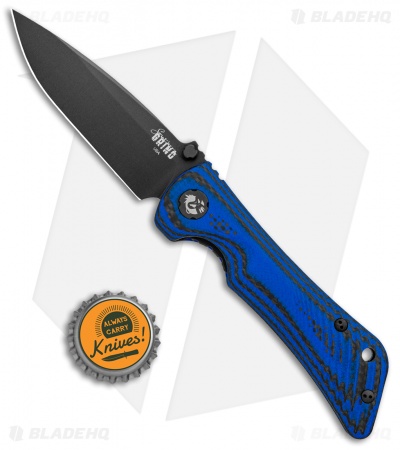 Southern Grind Spider Monkey Liner Lock Knife Blue CF (3.25" M4 DLC Black)