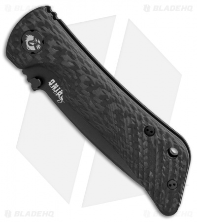 Southern Grind Spider Monkey Tanto Liner Lock Knife CF (3.25" Black Serr)