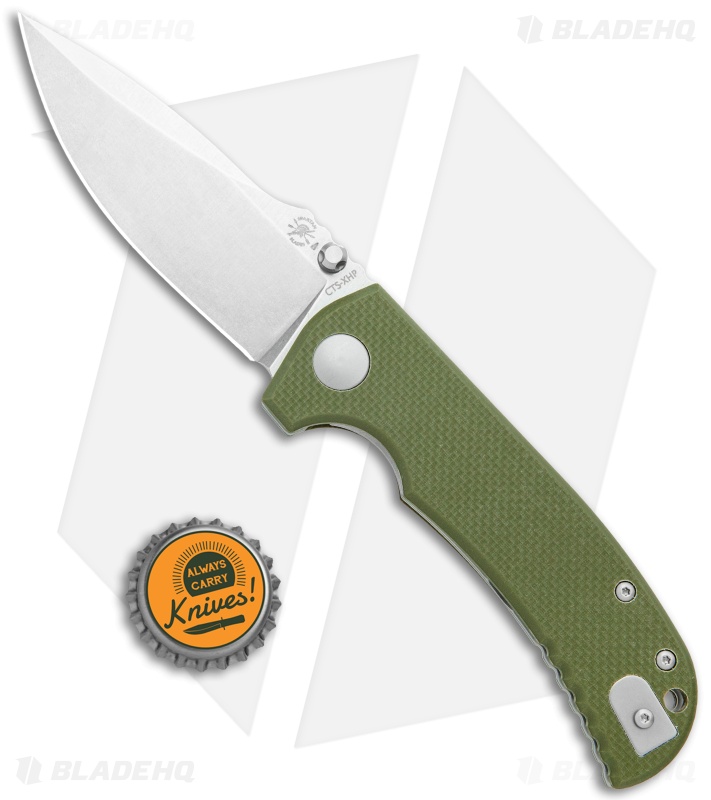 Spartan Blades George Astor Liner Lock Knife Green G-10 (3.5" Stonewash 154CM)