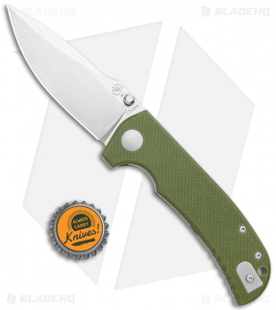 Spartan Blades George Astor Liner Lock Knife Green G-10 (3.5" Stonewash 154CM)