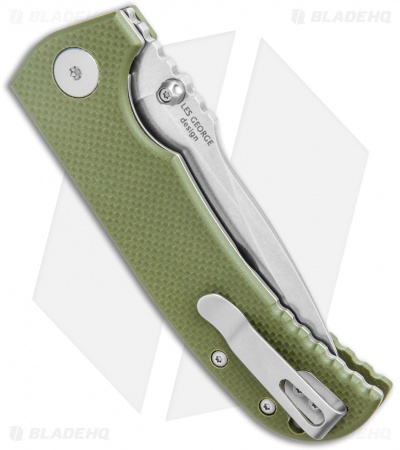 Spartan Blades George Astor Liner Lock Knife Green G-10 (3.5" Stonewash 154CM)