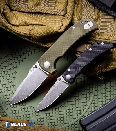 Spartan Blades George Astor Liner Lock Knife Green G-10 (3.5" Stonewash XHP)