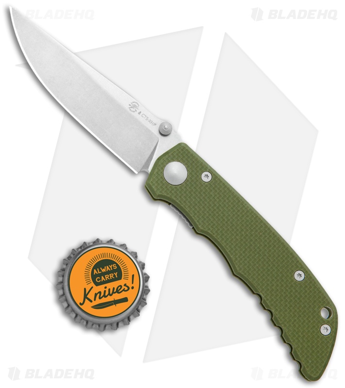 Spartan Blades Talos Liner Lock Knife Black Green (3.1" Stonewash XHP)
