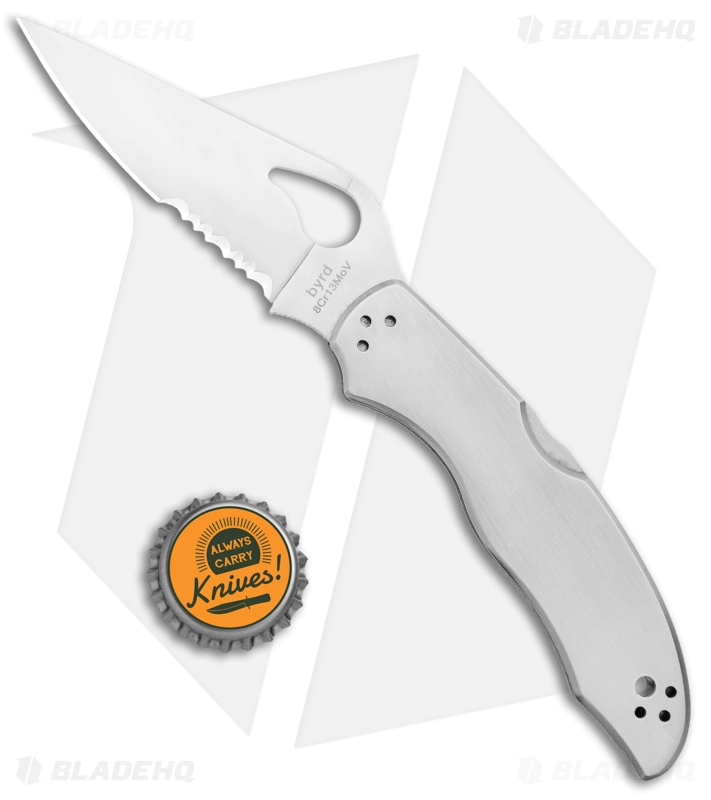 Byrd Harrier 2 Lockback Knife Stainless Steel (3.5" Satin Serr) BY01PS2