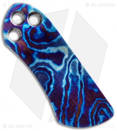 CMF Metalworks Heated Timascus Spyderco Pocket Clip - Blue/Purple