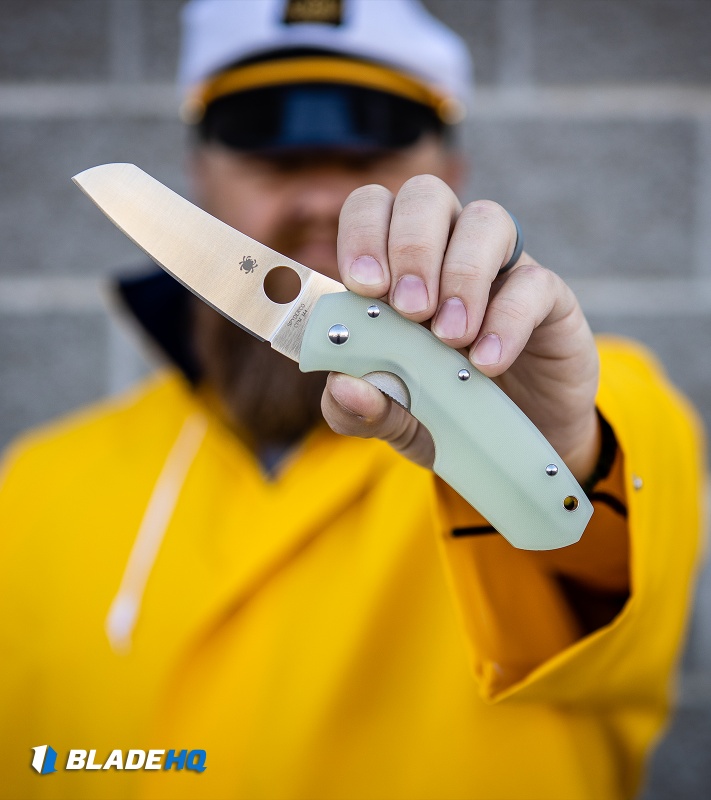Spyderco Anso Rock Lobster Liner Lock Knife Natural G-10 (3.75" Satin CPM-M4)