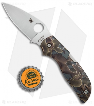 Spyderco Chaparral Folding Knife Raffir Noble Brass/Acrylic (2.8" Satin) C152RNP