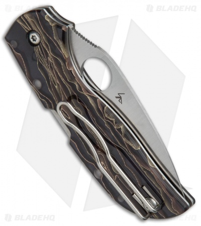 Spyderco Chaparral Folding Knife Raffir Noble Brass/Acrylic (2.8" Satin) C152RNP