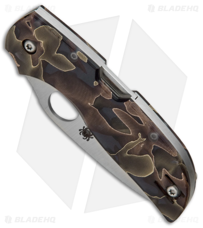 Spyderco Chaparral Folding Knife Raffir Noble Brass/Acrylic (2.8" Satin) C152RNP
