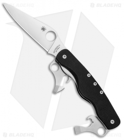 Spyderco ClipiTool Standard Multi-Tool Knife Black G-10 (3.5" Satin) C208GP 