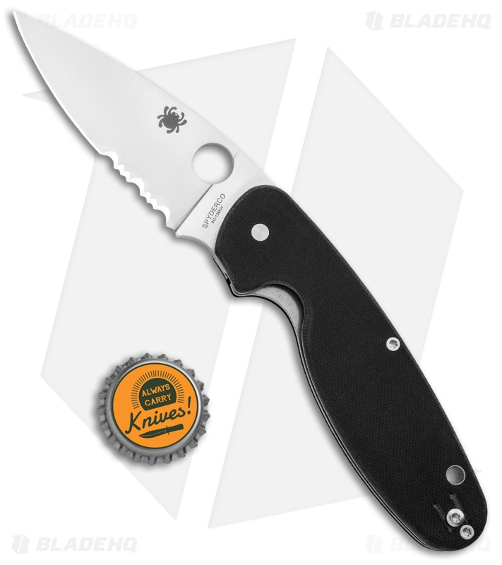 Spyderco Emphasis Liner Lock Knife Black G-10 (3.61" Satin Serr) C245GPS