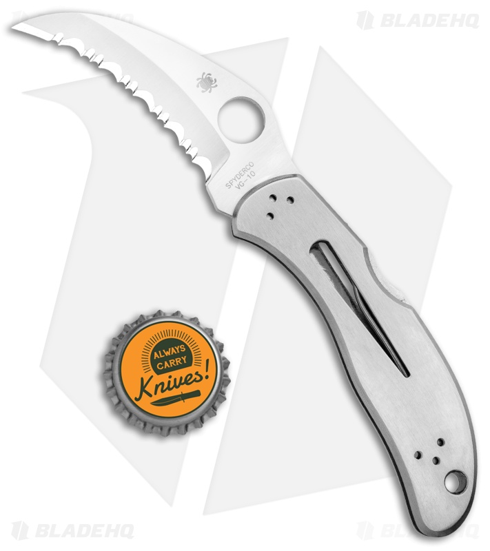 Spyderco Harpy Lockback Knife Stainless Steel (2.75" Satin Full Serr) C08S
