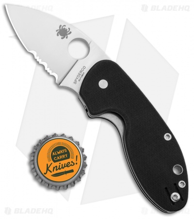 Spyderco Insistent Liner Lock Knife Black G-10 (2.48" Satin Serr) C246GPS