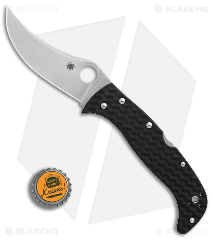 Spyderco James Keating Chinook 4 Lockback Knife Black G-10   (3.8" Satin) C63GP4