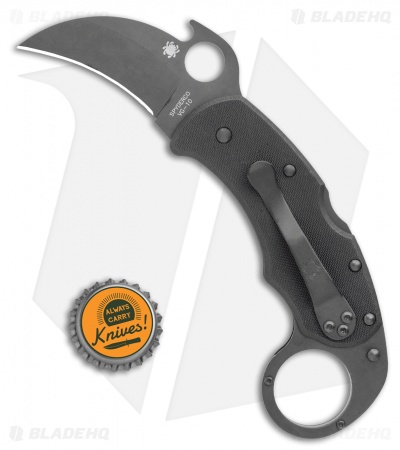 Spyderco Karahawk Folding Knife w/ Emerson Opener (2.36" Black) C170GBBKP