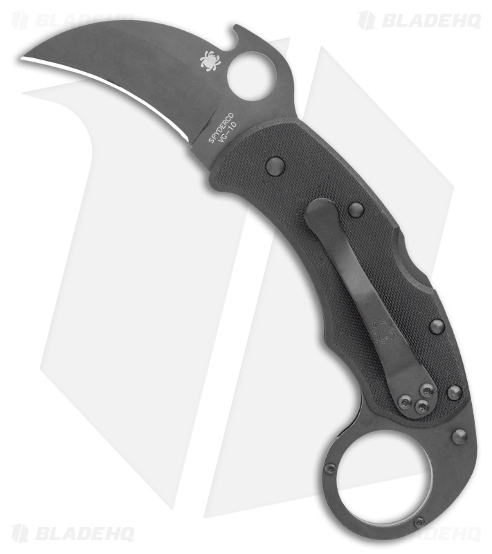 Spyderco Karahawk Folding Knife w/ Emerson Opener (2.36" Black) C170GBBKP