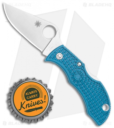 Spyderco ManBug Lightweight Blue FRN Pocket Knife (1.95" Satin K390) MFPK390