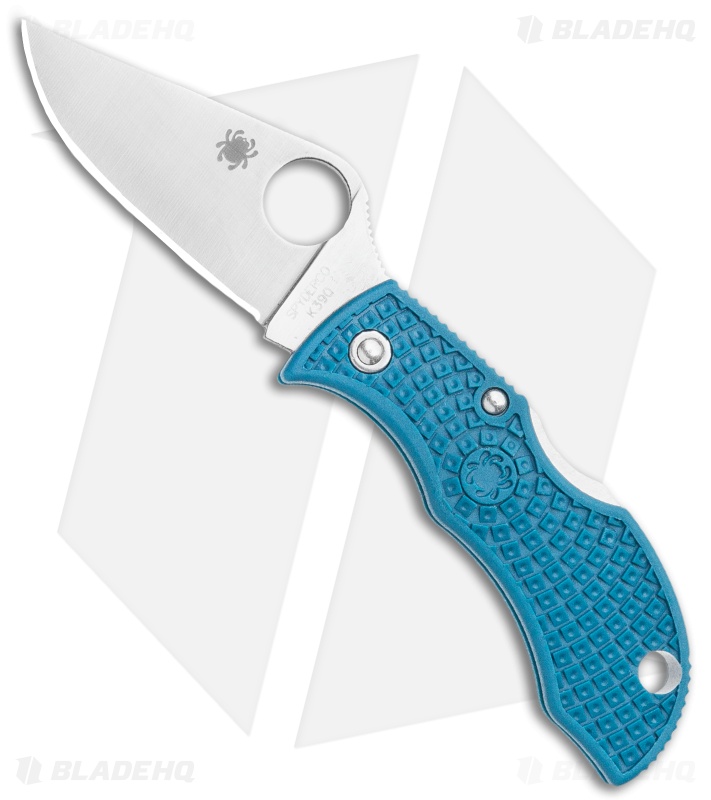 Spyderco ManBug Lightweight Blue FRN Pocket Knife (1.95" Satin K390) MFPK390