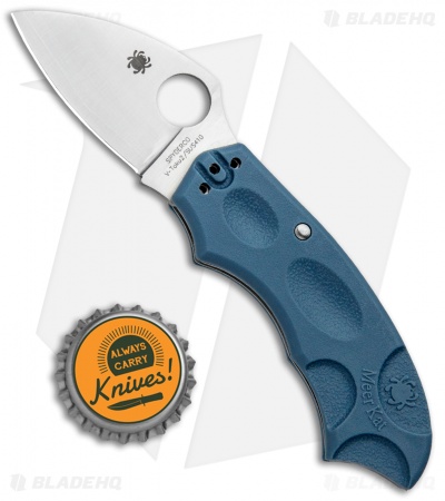 Spyderco Meerkat Sprint Run Knife Blue FRN (2" Satin V-Toku2) C64PBLE
