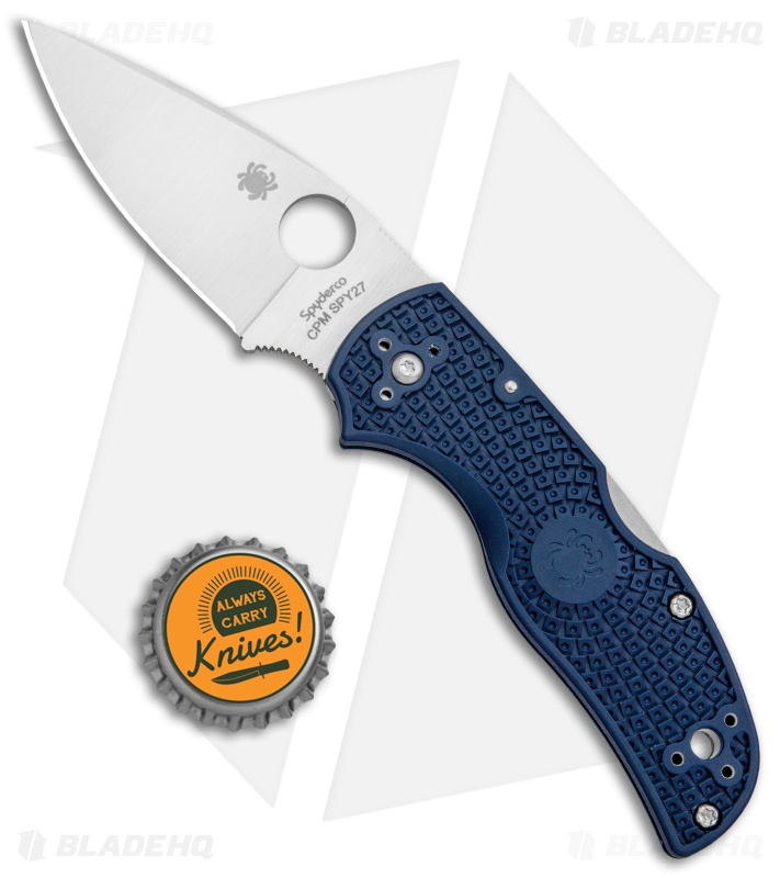 Spyderco Native 5 Lightweight Lockback Knife Blue FRN (3" Satin SPY27) C41PCBL5
