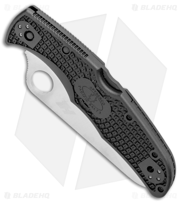 Spyderco Pacific Salt 2 Lockback Knife Black FRN (3.4" Satin) C91PBK2