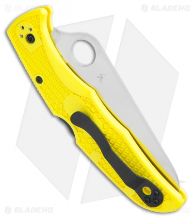 Spyderco Pacific Salt 2 Lockback Knife Yellow FRN (3.4" Satin Serr) C91SYL2