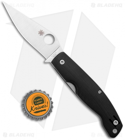 Spyderco Pattadese Liner Lock Knife Black G-10 (3.2" Satin M390) C257GP