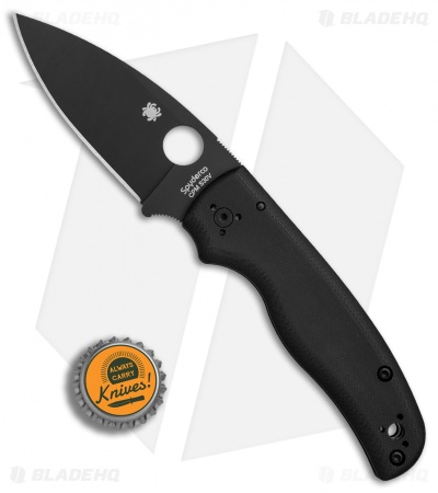 Spyderco Shaman Compression Lock Knife Black G-10 (3.6" Black) C229GPBK 