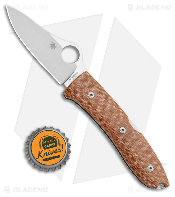 Spyderco SpyOpera Lockback Knife Brown Canvas Micarta (2.88