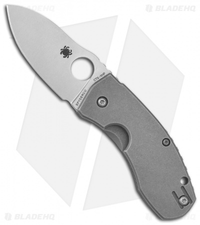Spyderco Techno Knife Titanium Folder (2.55" Stonewash) C158TIP - Blade HQ