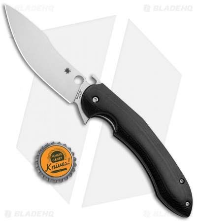 Spyderco Vogt Tropen Compression Lock Knife Black G-10 (4" Satin) C237GP