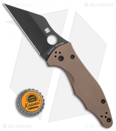 Spyderco Yojimbo 2 Knife Brown G-10 (3.125" Black S90V) C85GPBNBK2