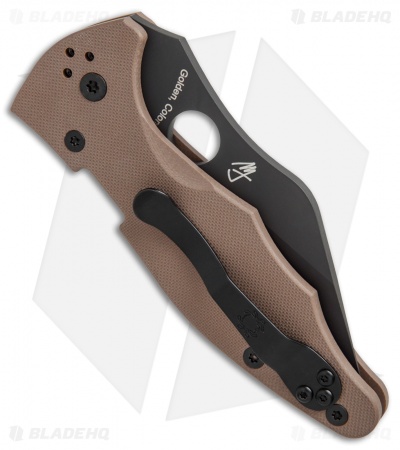 Spyderco Yojimbo 2 Knife Brown G-10 (3.125" Black S90V) C85GPBNBK2