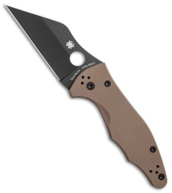 Spyderco Yojimbo 2 Knife Brown G-10 (3.125" Black S90V) C85GPBNBK2