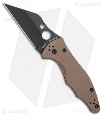 Spyderco Yojimbo 2 Knife Brown G-10 (3.125" Black S90V) C85GPBNBK2