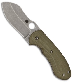 Spyderco Bombshell Flash Batch Folding Knife Green G-10 (3" Stonewash