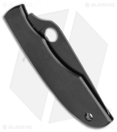Spyderco GrassHopper Black Stainless Steel Keychain Knife (2.3" Black) C138BKP