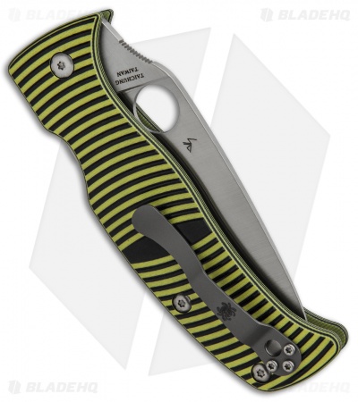 Spyderco Caribbean Compression Lock Knife Black/Yellow G-10 (Satin) C217GP